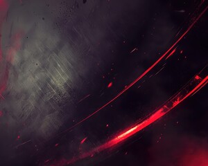 Poster - Abstract Dark Background with Red Stripes and Textures of Light