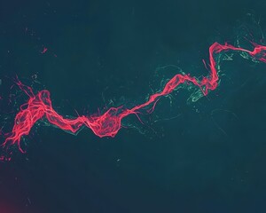Poster - Vibrant Abstract Lines Flowing Across Dark Background
