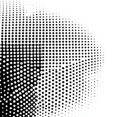 Aufkleber - Halftone Gradient: Minimalist Graphic Design with Black Circles on White Background, Creating a Dynamic and Modern Visual Effect.