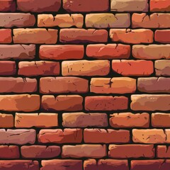 Poster - Rustic Brick Wall Texture: A Detailed Look at an Aged and Weathered Surface With Shades of Orange and Brown