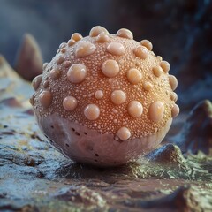 Poster - Abstract Close-up of a Uniquely Textured Microbial Sphere