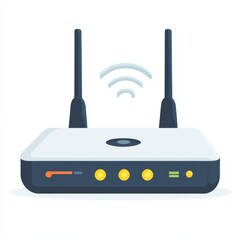 Poster - Wireless Router Illustration: Broadcasting Wi-Fi Signal for Seamless Connectivity at Home or Office