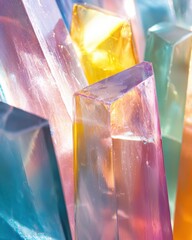 Poster - Colorful Crystals with Reflections in Sunlight for Creative Use