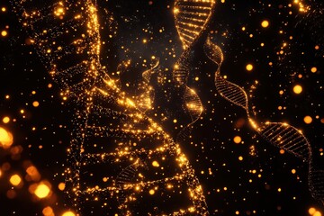 Poster - Glittering DNA Helix Formation with Golden Particles and Sparkles