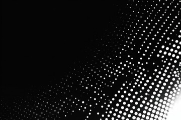 Aufkleber - Elegant black background with a gradient of white dots creating a dynamic and modern design abstract art