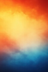 Poster - Abstract gradient background with vibrant orange yellow and blue colors creating a dreamy and artistic atmosphere for creative designs