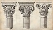 © loxia stock image - Classical Column Capitals, Architectural Study