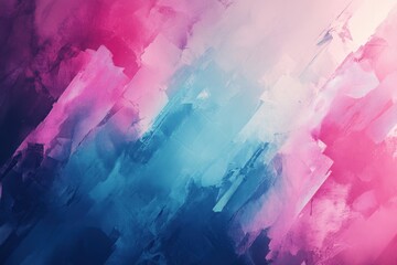 Poster - Abstract brushstroke painting with vibrant pink and blue hues creating a modern artistic texture background for creative projects and designs