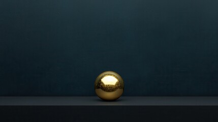 Poster - Shiny Gold Sphere on Simple Dark Background for Modern Design