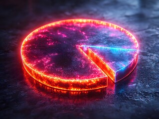 Poster - vibrant glowing pie chart symbolizing equity distribution