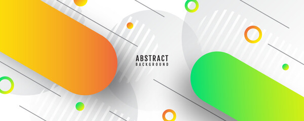 Poster - 3D colorful abstract background overlap layer on bright space with rounded lines effect decoration. Modern graphic design element stripes style concept for web banner, flyer, card, or brochure cover