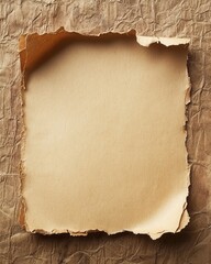 Poster - Textured brown paper background with torn edges offering a rustic backdrop for creative designs and presentations
