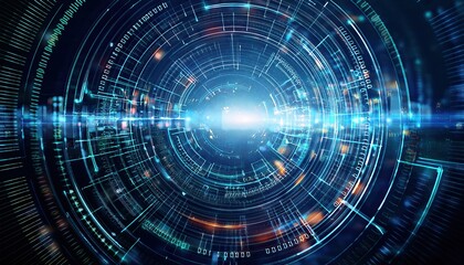 Poster - Exploring the Depths of Technology Through Digital Landscapes and Glowing Connections