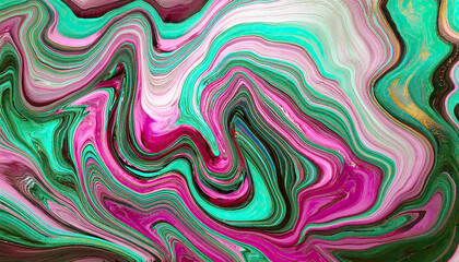 Aufkleber - Fluid Dreams of Magenta, Teal, and Shimmering Gold Intersect Beautifully
