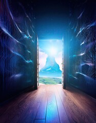 Poster - Exploring a Doorway That Connects Reality to an Enchanting Virtual World Full of Possibilities