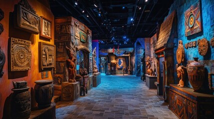  Museum exhibit of ancient cultures