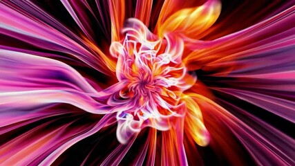 Poster - Abstract swirl of vibrant pink and orange lines, dynamic energy concept