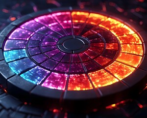 Poster - Dynamic Glowing Wheel of Equity Representing Balanced Stakeholder Contributions to Business Growth