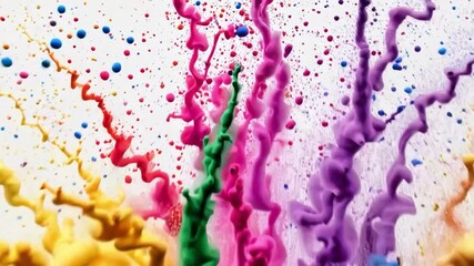 Poster - Explosive burst of vibrant colors splashing across a white canvas. Creative art concept