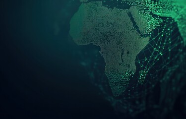 Poster - Abstract digital globe with Africa highlighted in green.