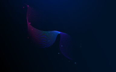 Fototapete - Abstract neon wave background purple pink light