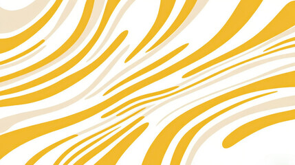 Poster - Yellow and beige irregular wavy lines flowing on a white background creating a modern abstract design, perfect for websites, presentations, or social media posts