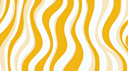 Aufkleber - Yellow, white wavy stripes generating dynamic, contemporary pattern with energetic visual appeal, ideal for graphic design and creative compositions
