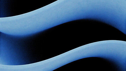 Poster - Abstract Blue Wave Forms on Black Background