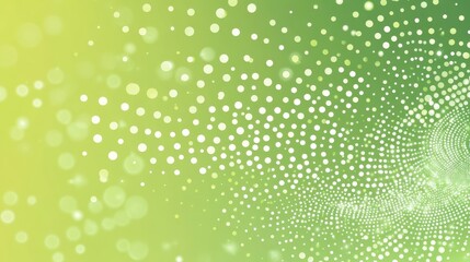 Poster - Microscopic white particles swirling dynamically across vivid green gradient, generating abstract bokeh pattern suggesting technological, natural, or celebratory visual concept