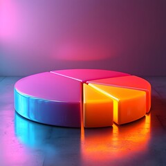 Poster - glowing minimalist pie chart icon symbolizing financial balance