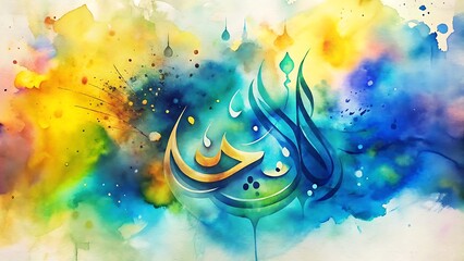 Poster - abstract colorful background with splashes
