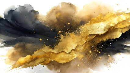 Poster - Abstract marble white and gold background
