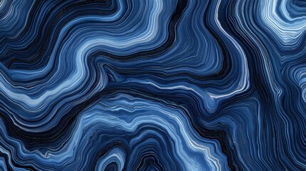 Poster - A deep blue and black gradient abstract background with subtle flowing waves and a textured grain effect.