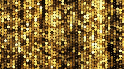 Poster - Abstract Glittering Background with a Mosaic of Golden Circles