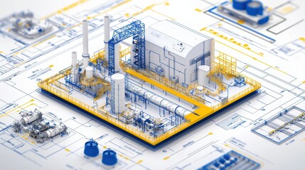 Poster - Digital twin technology optimizing maintenance schedules in a modern oil extraction facility.
