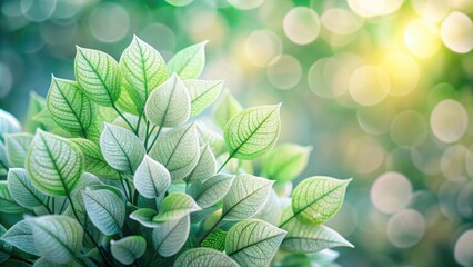 Aufkleber - A vibrant green foliage with delicate leaf veins against a soft blurred background, showcasing the beauty of nature's details.