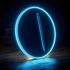 Poster - Minimalist Glowing Icon of Pen and Tablet Symbolizing Creativity and Interactivity in Remote Education