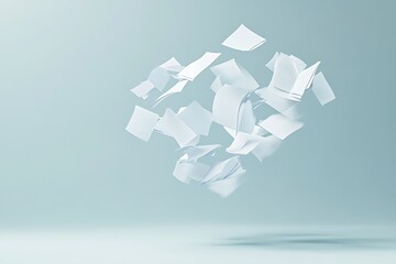 Wall Mural - abstract flying papers - modern business design