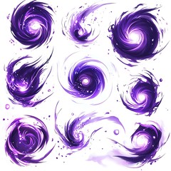 Poster - Purple Magical Energy Swirls Sprite Sheet for Design Projects