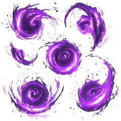 Poster - Magical Purple Energy Swirls Sprite Sheet for Game Design