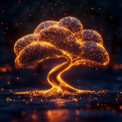 Poster - Glowing Intertwined Tree Symbolizing Growth and in Education