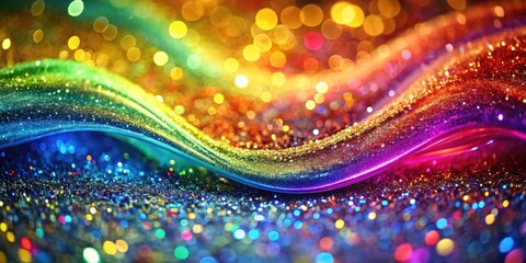 Poster - A shimmering wave of iridescent glitter captures the essence of joyous celebration, its vibrant colors reflecting the magic of countless twinkling lights.