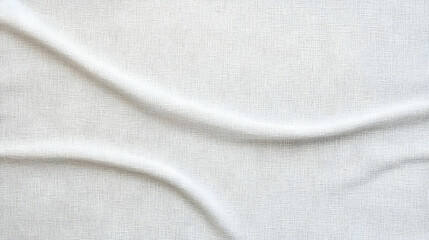 White Fabric Texture With Subtle Interwoven Pattern And Soft Folds In Abstract Draped Design Ideal For Background Or Textile Art