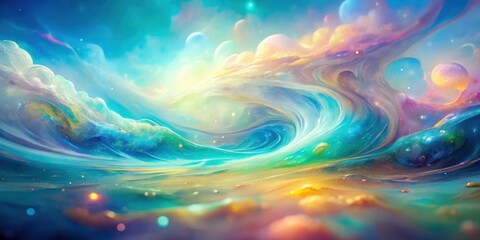 Fototapete - A swirling cosmic wave of vibrant colors and ethereal light, creating a mesmerizing and dreamlike landscape.