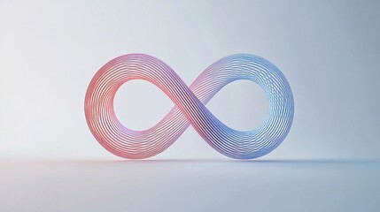 Poster - Abstract infinity symbol, colorful lines, 3D render.