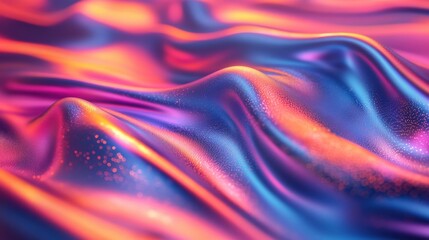 Poster - Vibrant, flowing fabric with colorful gradients creating a mesmerizing visual effect