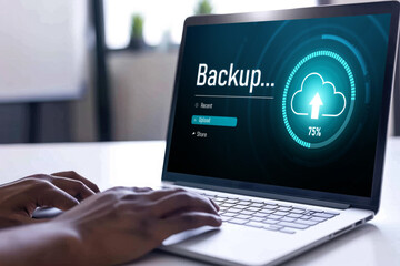 Poster - backup storage data internet technology business concept. database storage cloud technology file dat