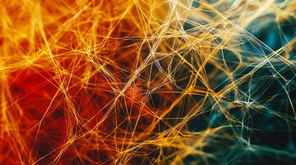 Leinwandbilder - Abstract representation of supply chain management featuring interwoven line symbolizing inventory distribution networks