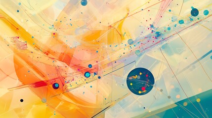 Aufkleber - Abstract visualization of big data featuring dynamic pattern geometric pathways representing data analysis