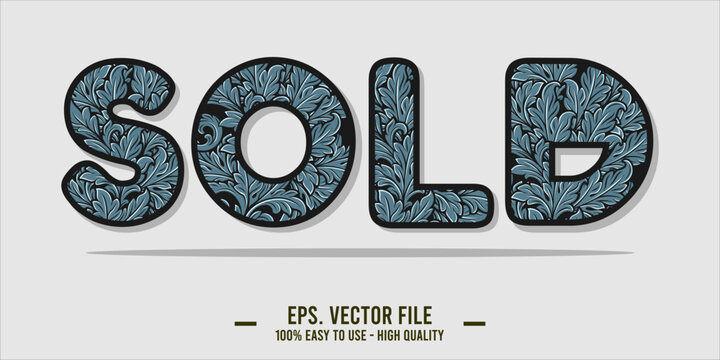 typography SOLD word art illustration